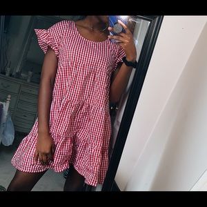 Red and White Gingham Dress